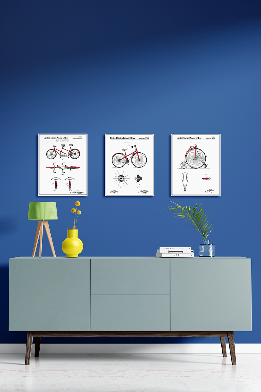 Bicycle Tandem Full Color Metal Wall Art
