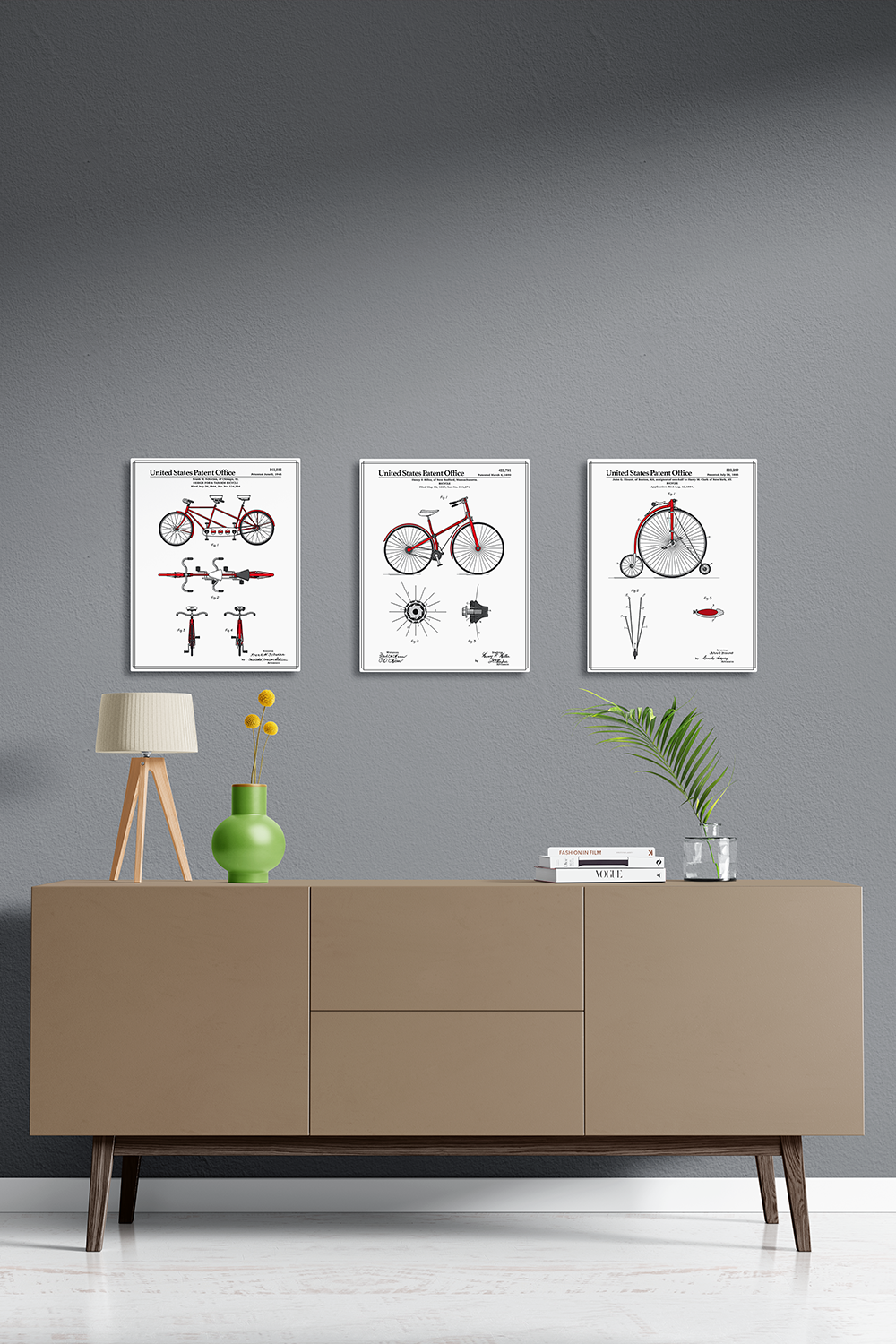 Bicycle High Wheel Full Color Metal Wall Art