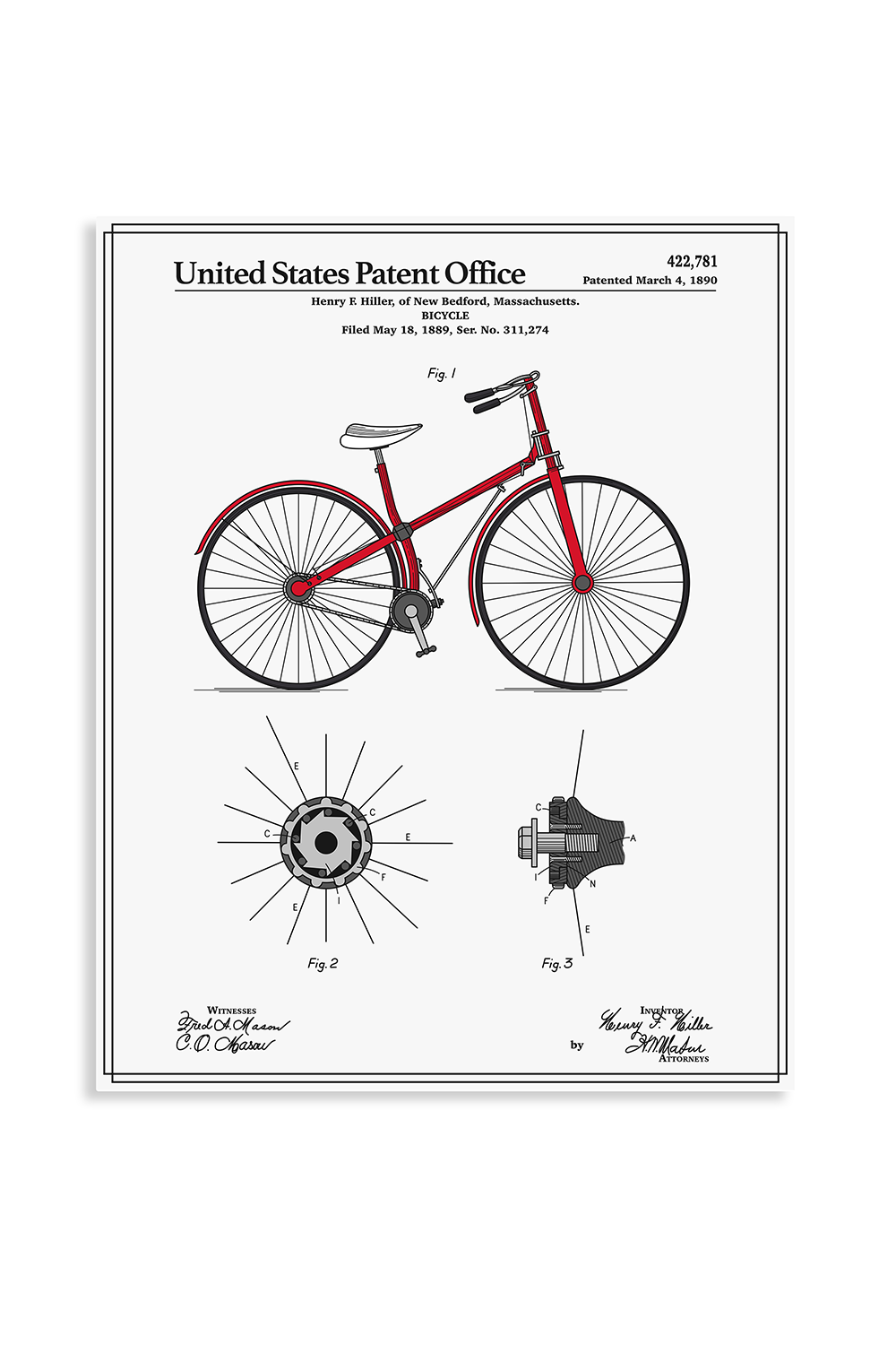 Bicycle Full Color Metal Wall Art