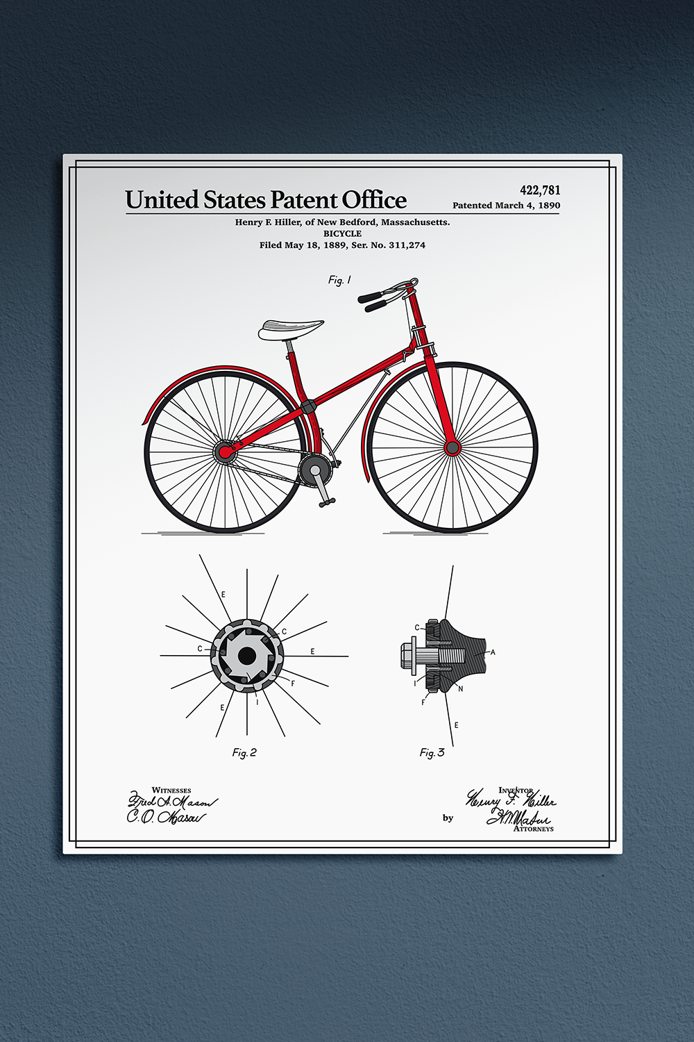 Bicycle Full Color Metal Wall Art