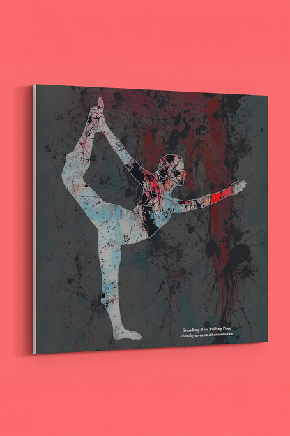 Yoga II Dandayamana Dhanurasana Abstract Gray Canvas Wall Art