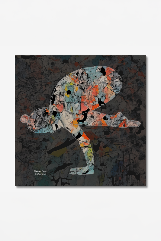 Yoga I Bakasana Abstract Gray Canvas Wall Art