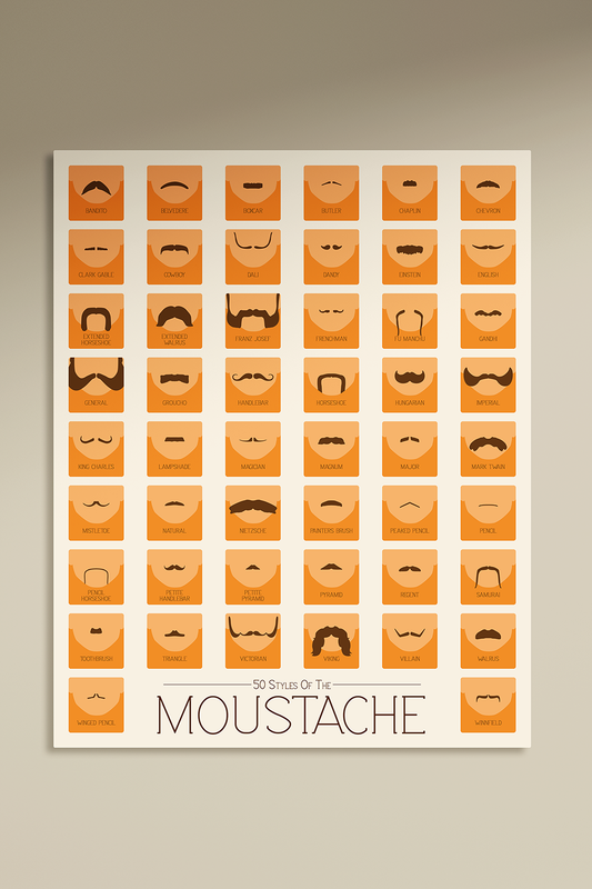 Moustache Orange Metal Wall Art