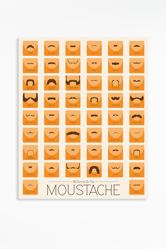 Moustache Orange Metal Wall Art