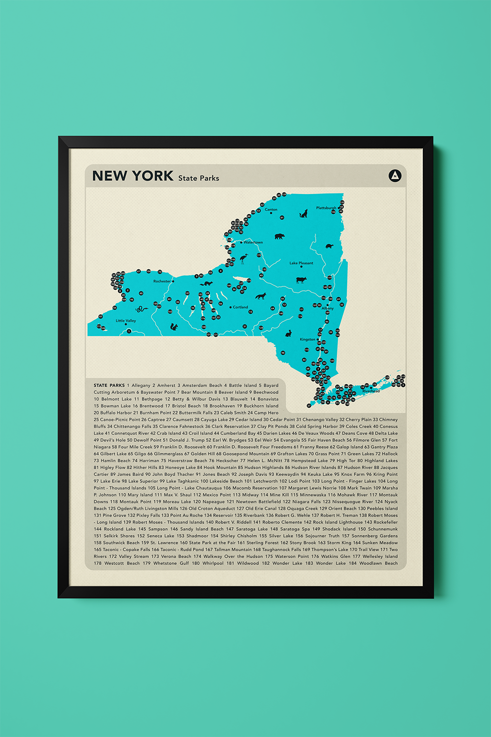 New York State & National Parks Map Art Print