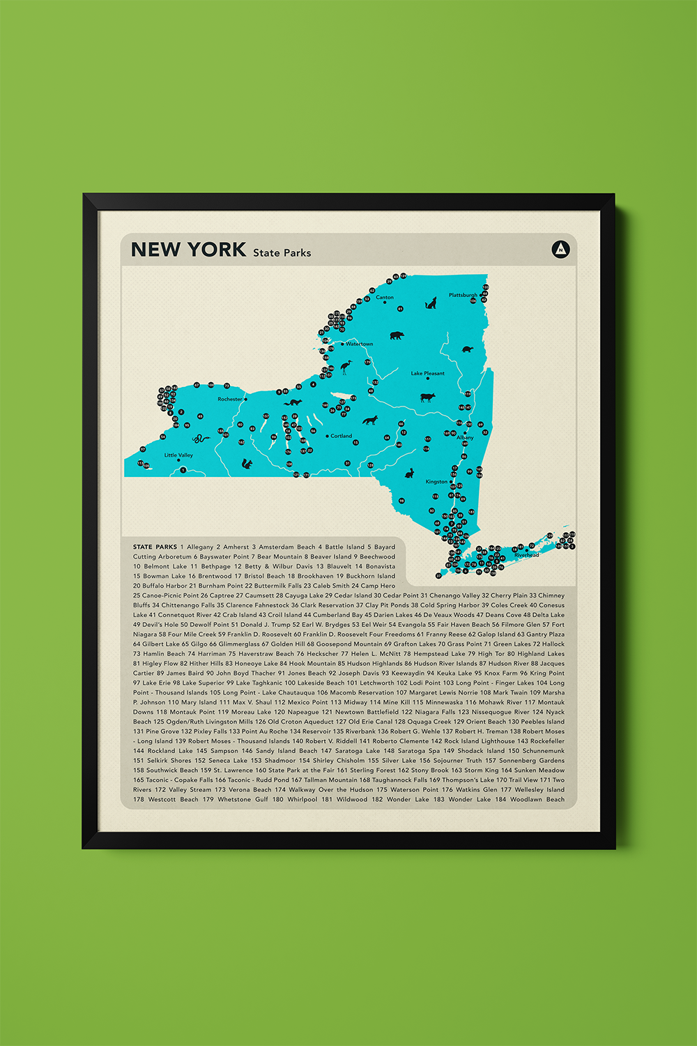 New York State & National Parks Map Art Print