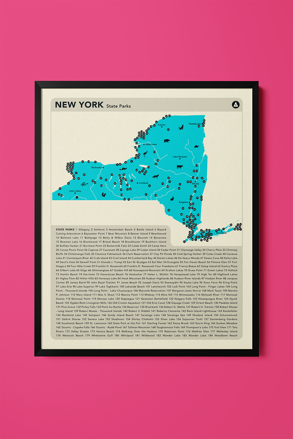 New York State & National Parks Map Art Print