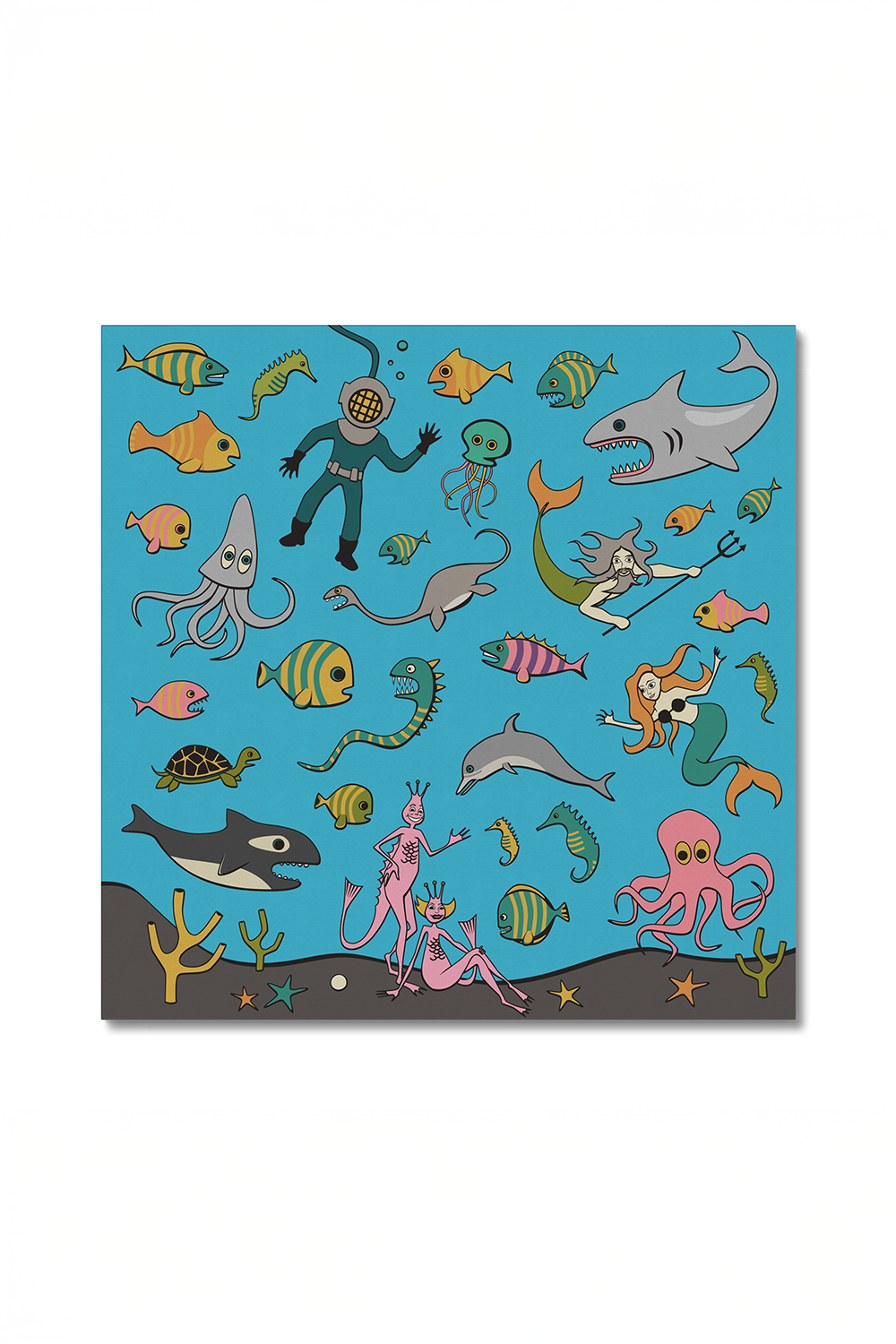 Seascape Modern Multicolor Canvas Wall Art