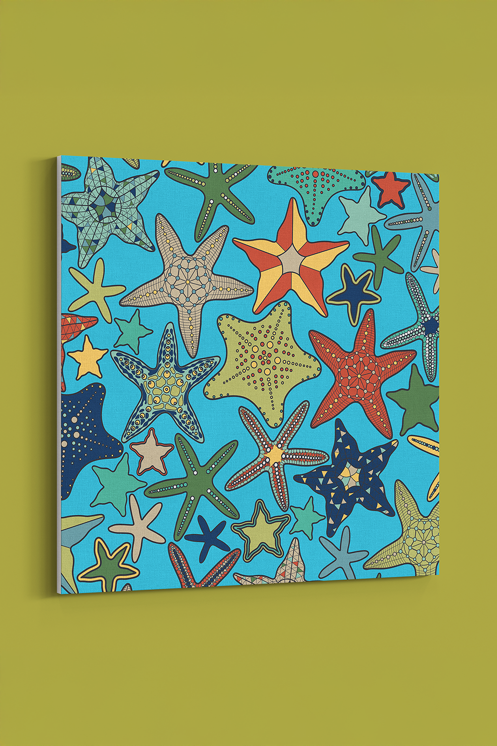 Starfish Modern Multicolor Canvas Wall Art