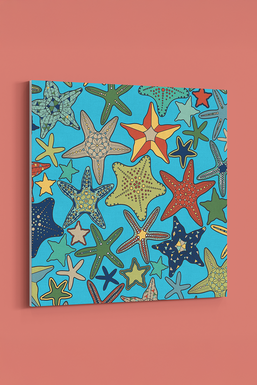 Starfish Modern Multicolor Canvas Wall Art