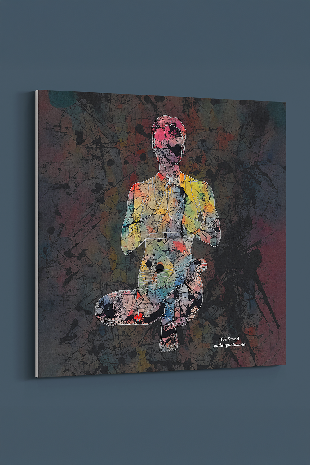 Yoga III Toe Stand Abstract Gray Canvas Wall Art