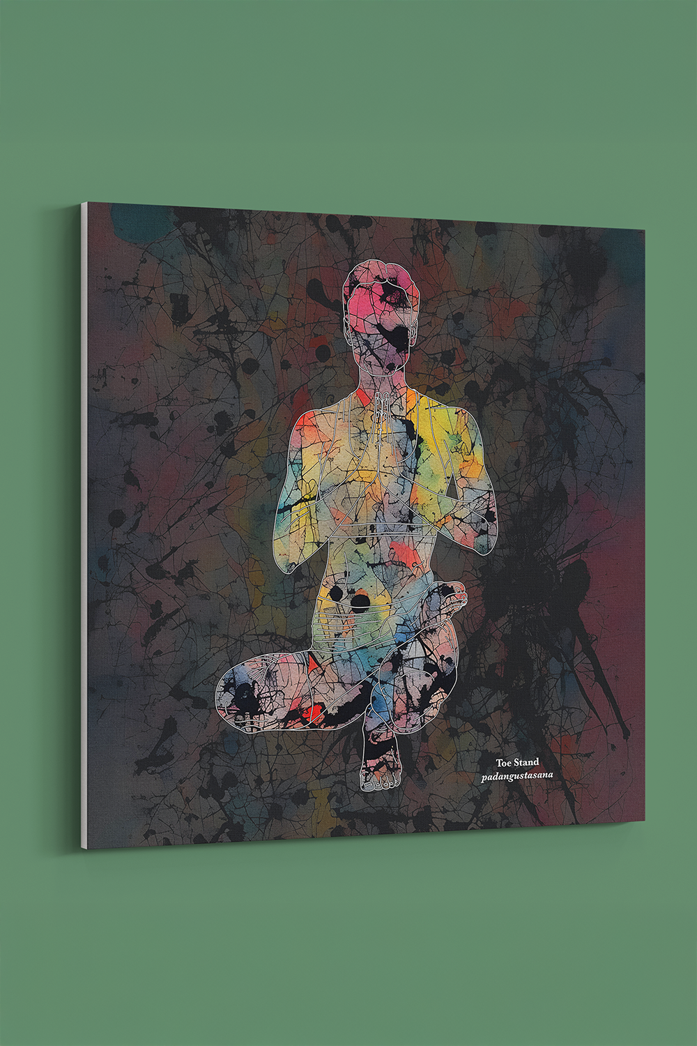 Yoga III Toe Stand Abstract Gray Canvas Wall Art