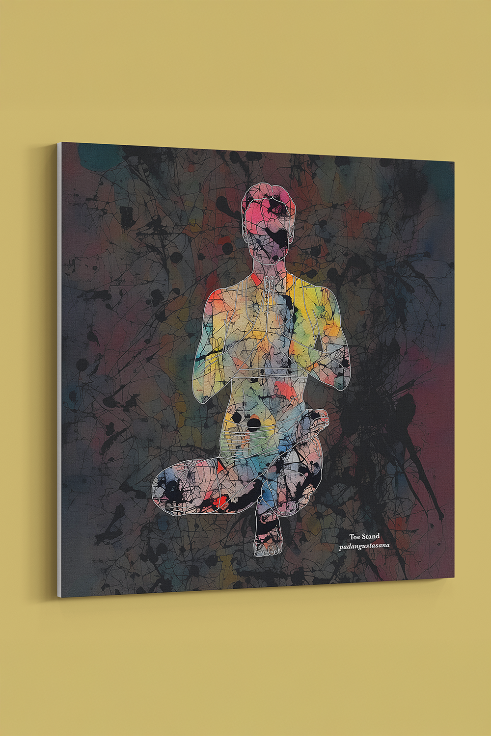 Yoga III Toe Stand Abstract Gray Canvas Wall Art