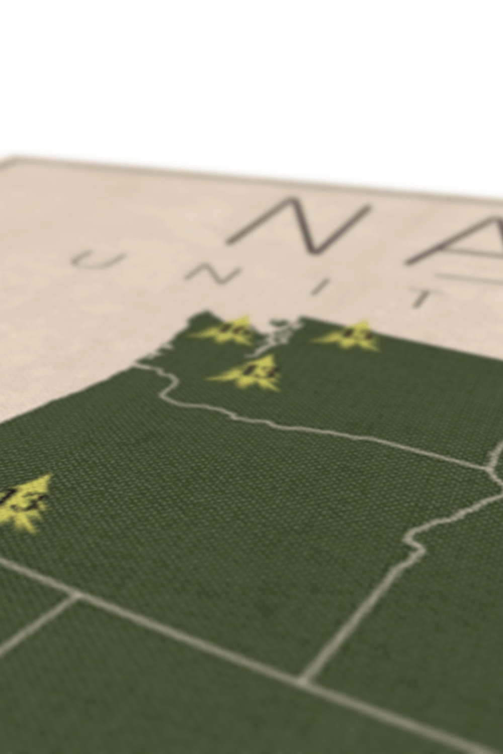 US National Park Map Canvas Wall Art