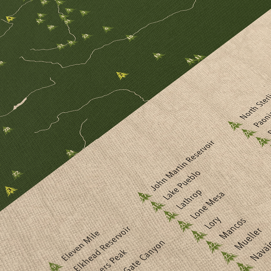 Colorado State & National Parks Map Framed Canvas Wall Art