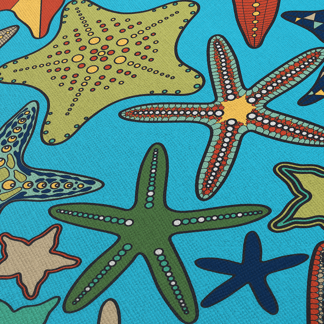 Starfish Modern Multicolor Canvas Wall Art