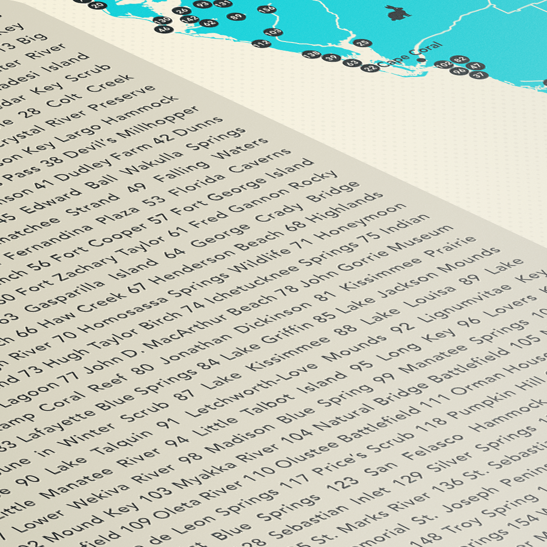 Florida State & National Parks Map Art Print