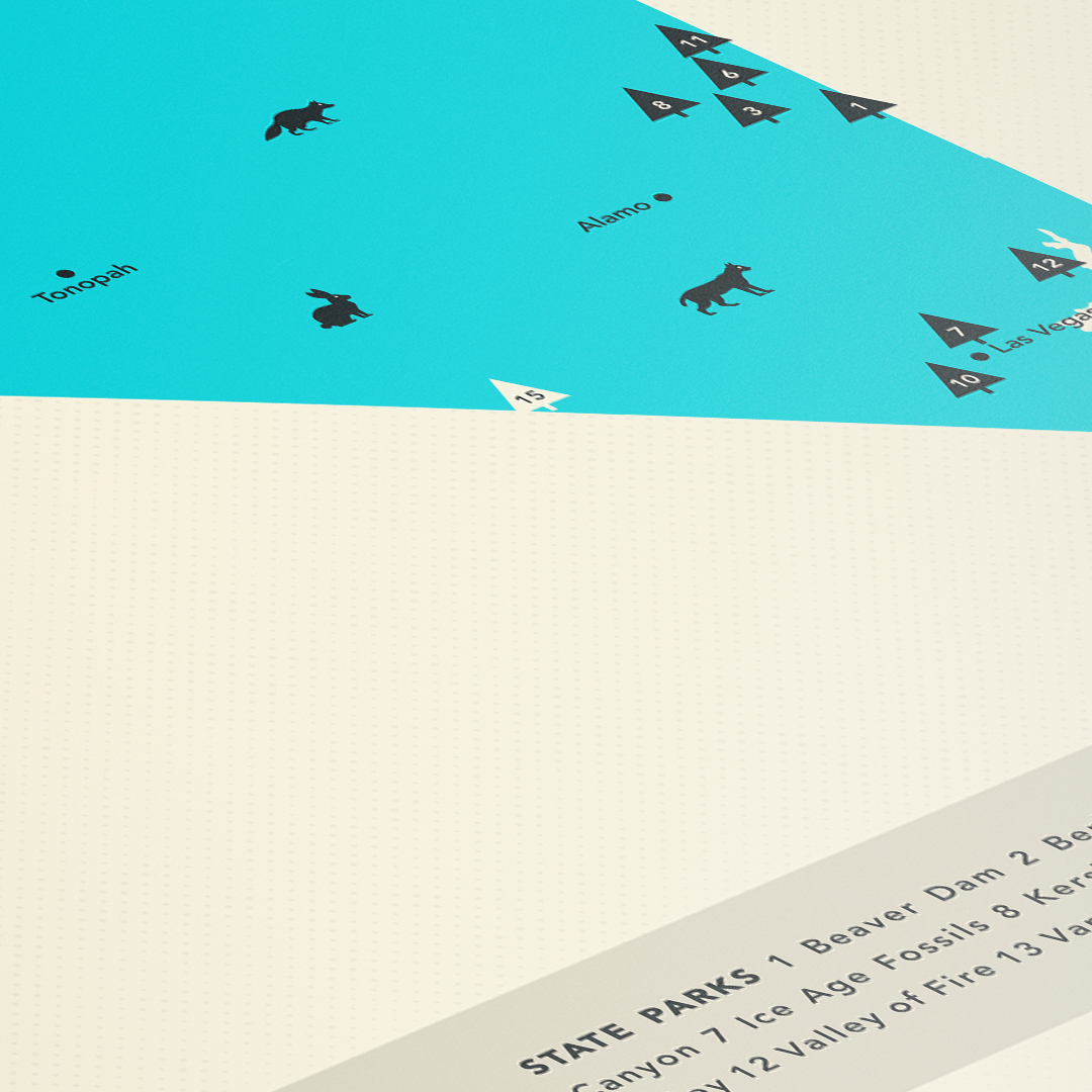 Nevada State & National Parks Map Art Print