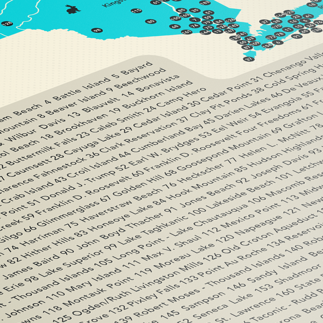 New York State Parks Map Art Print